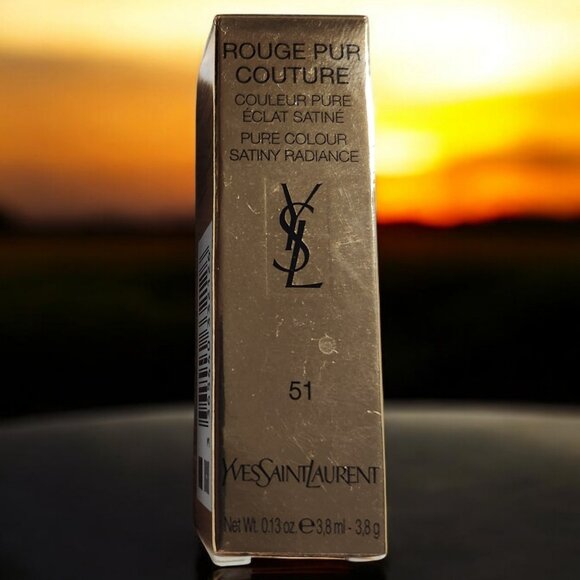 YSL Rouge Pur Couture Pure Colour Satiny Radiance Lipstick #51 Corail Urbain NIB - Picture 1 of 3